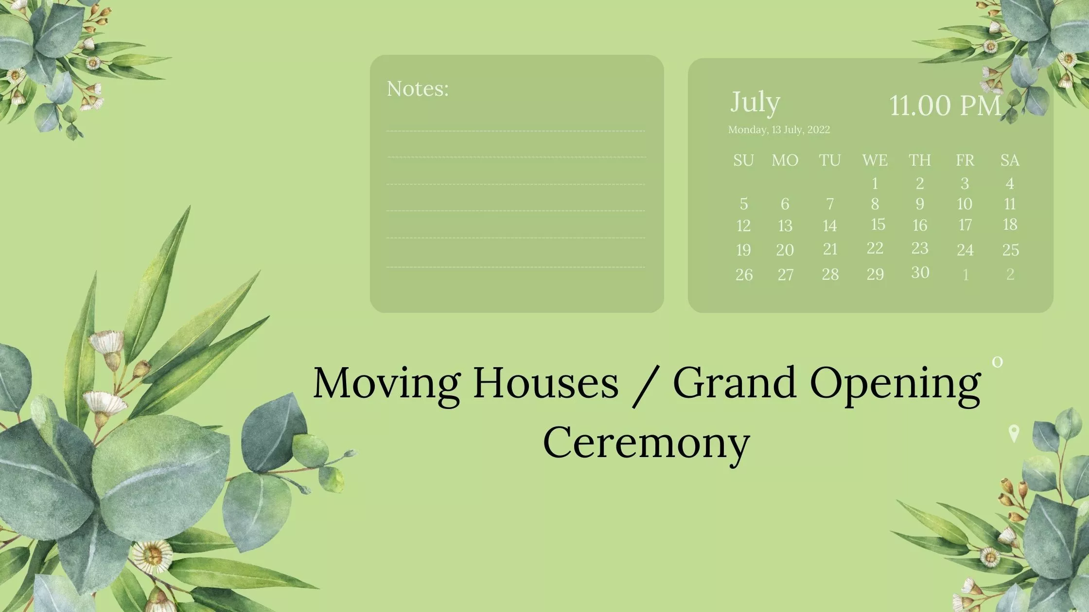 Moving Houses / Grand Opening Ceremony